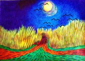 Crows in a Field (After VanGogh)
